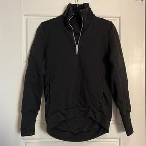 Lululemon forever warm jacket black 1/4 zip sweater size 4